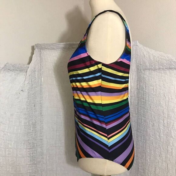 NWOT Colorful Striped One Piece Swimsuit Size 1X - Picture 4 of 8